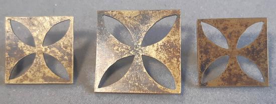 BRITISH / NEW ZEALAND Set Circa 1900 Brass Army Chaplains Badges (voided Maltese Cross)