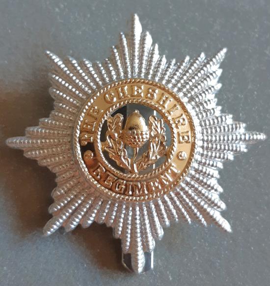 BRITISH - The Cheshire Regiment Anodised Hat Badge (KK1987)