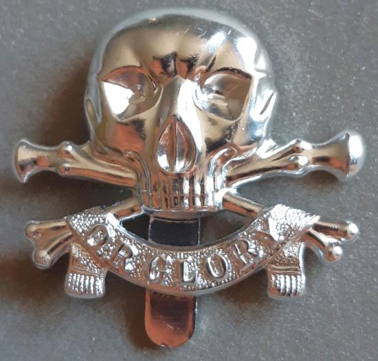 BRITISH - The 17th Lancers (Duke of Cambridge's Own) Anodised Hat Badge (KK782)