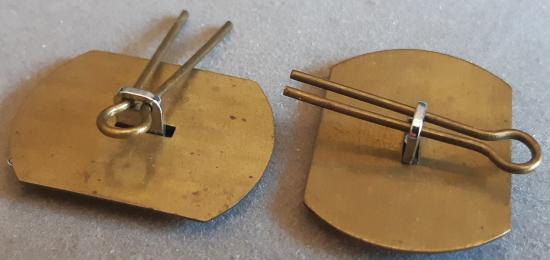 BRITISH - Physical Training Corps pair Chrome No Crown Collar Badges