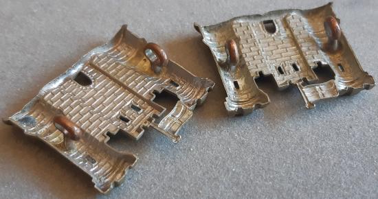 CANADA - Royal Canadian Dragoons Pair White Metal Collar Badges