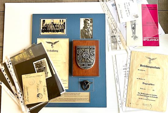 WW2 GERMAN LUFTWAFFE BATTLE OF BRITAIN FIGHTER PILOT GROUP TO FELDWEBEL KARL WILHELM